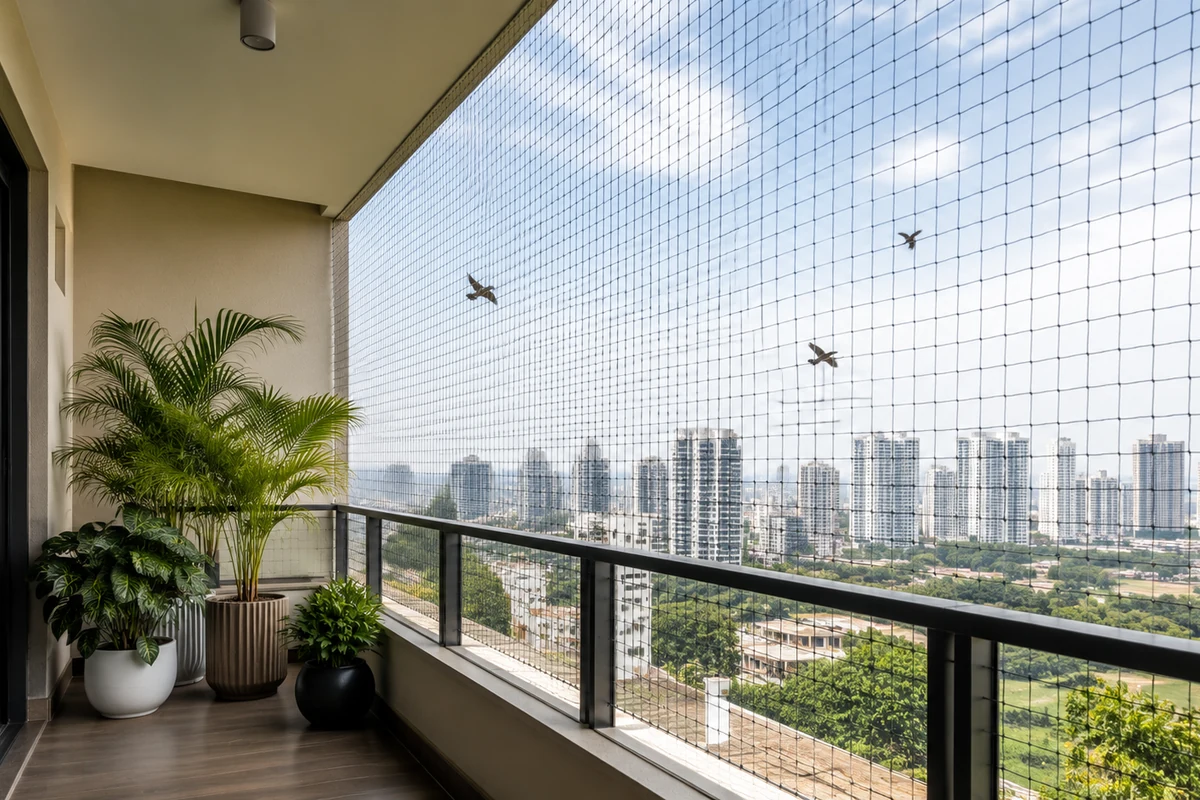 Pigeon Net for Balcony installation example